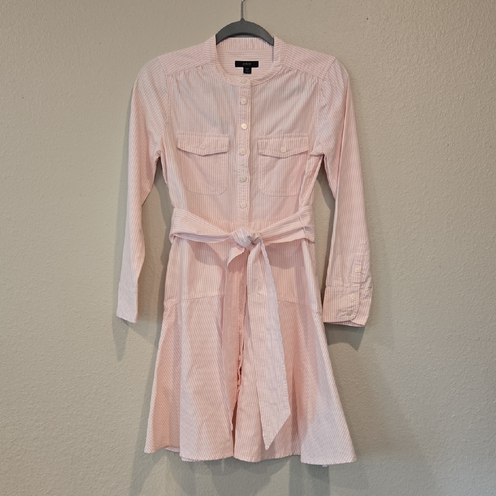 J. Crew Light Pink Striped Dress